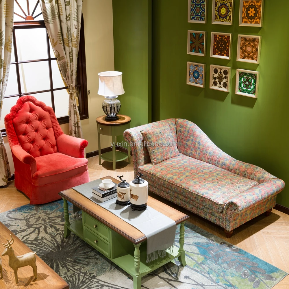 New Antique Chesterfield Sofa Chair Living Room Furniture Lounge Chair or Fabric Chaise Lounge