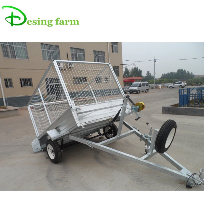 7x5 galvanized tipper box trailer with cage