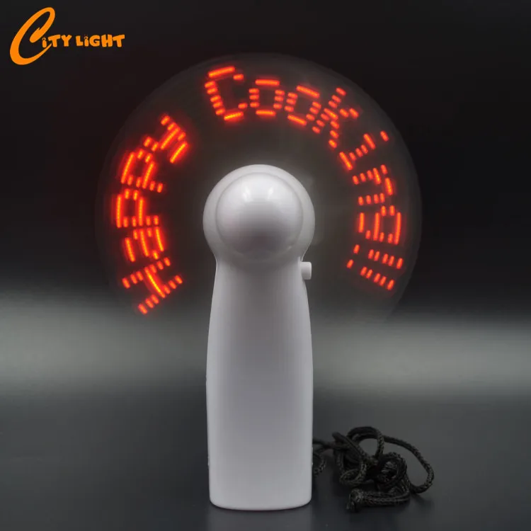 Mini Portable Programmable message Led Display Handheld Electric Fan fan led