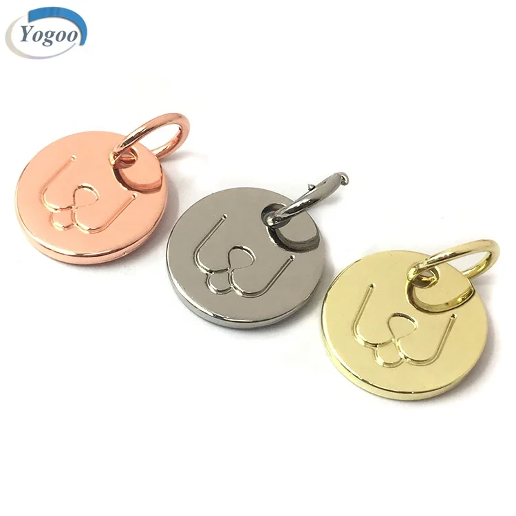 Personalized Silver Gold Logo Engraved Custom Metal Charm for Jewelry Making