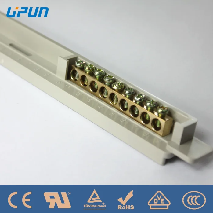 
7 positions ground wire row copper electrical bar neutral terminal block 