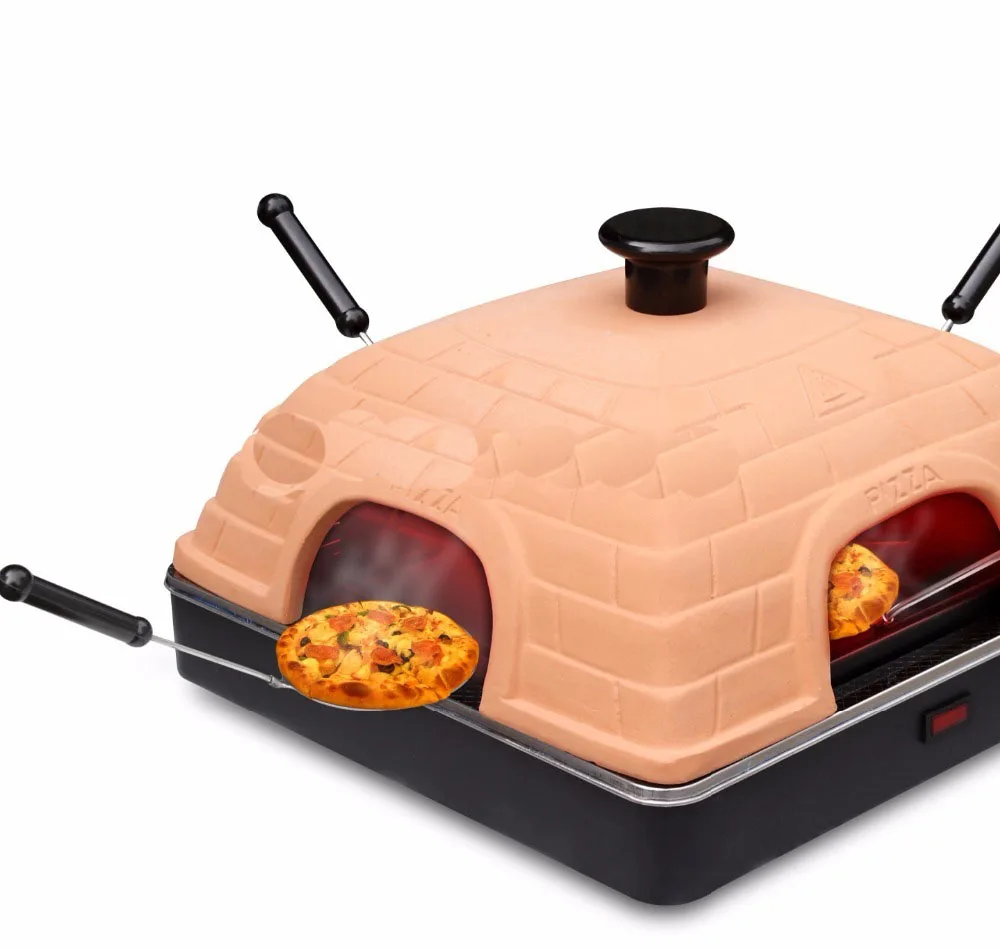 Home Square terracotta 4 person Electric Countertop pizza oven