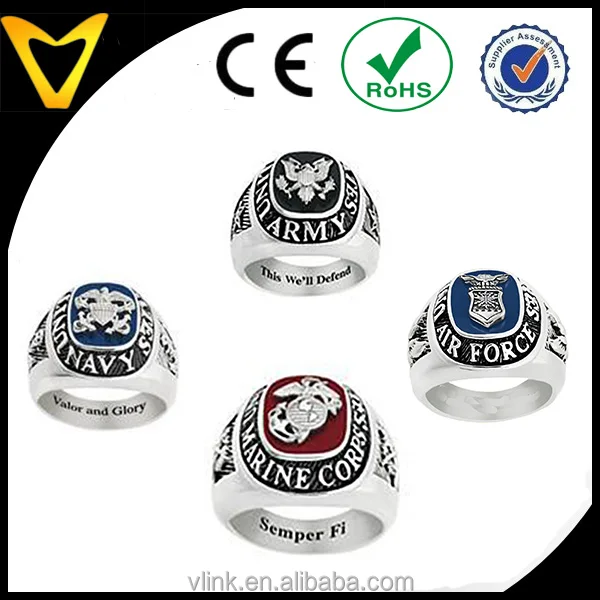 Best Quality Custom Stainless Steel Military Ring Jewelry U.S. Air Force Career Service Rings, Men Vietnam Military Service Ring