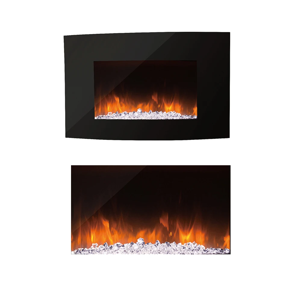 37' Wall Mounted Electric Fireplace with Heat Blowing from The Top