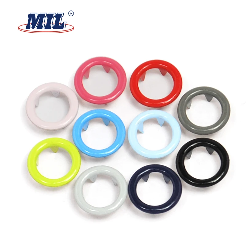 Custom 13L Black Enamel Cap Brass Metal Ring Prong Snap Button Fastener