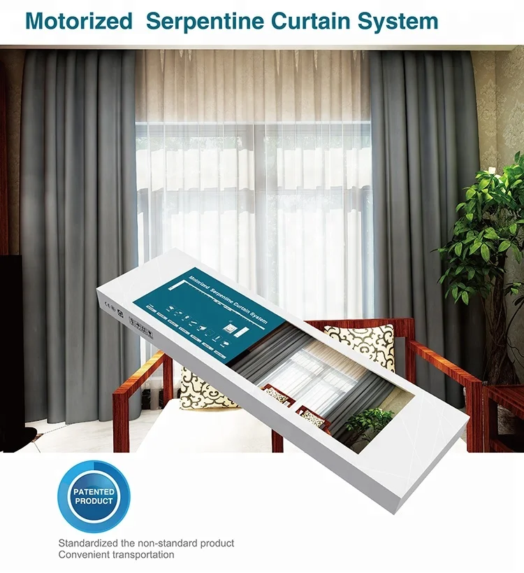 Custom design electric curtain rail motorized track smart for villa window curtain