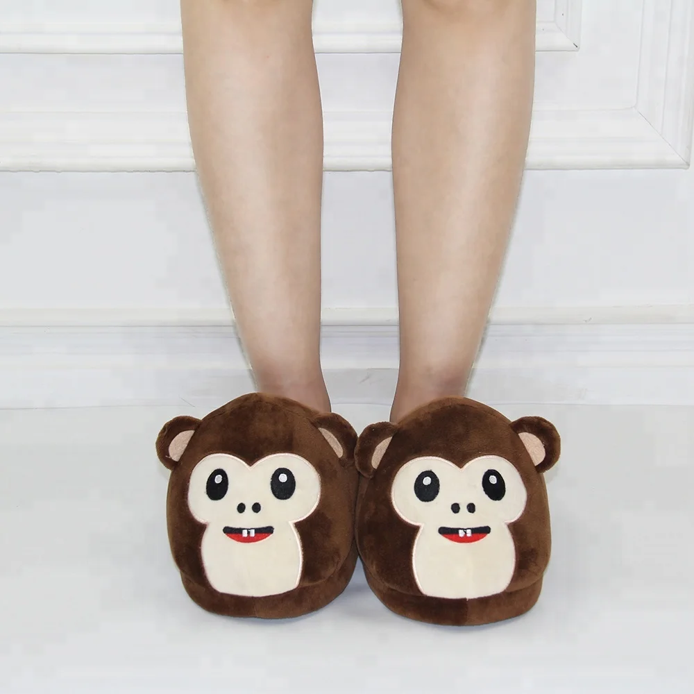 Monkey Anime Shape shoes Indoor slippers bedroom travel plush slippers