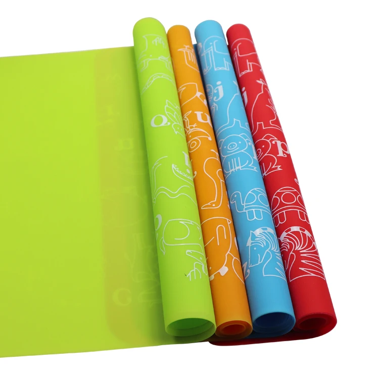 wholesale custom printing antislip heat-resistant food grade baby disposable silicone place mat for kids