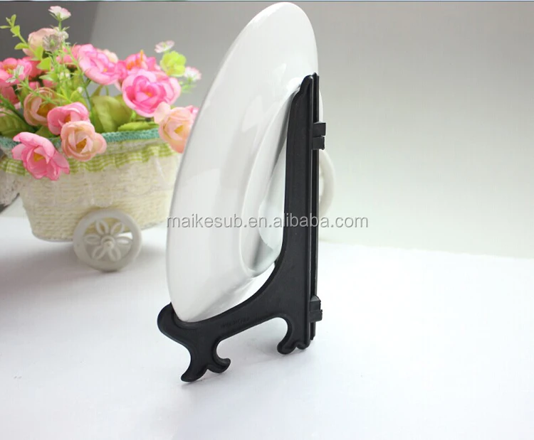 Maikesub sublimation blank ceramic plate 8inch porcelain plates with gold rim made in China