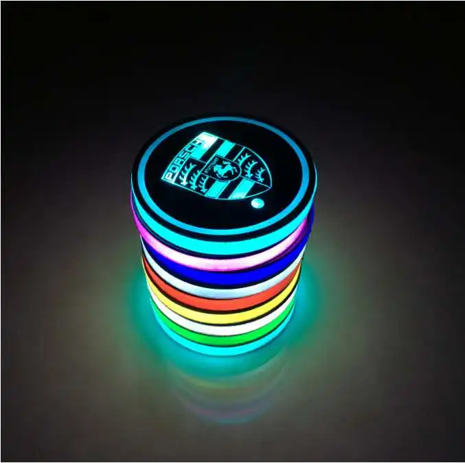 Rechargeable Car Led Coaster Intelligent Induction Multicolor Switching Open Up And Stop Out Shiny In The Dark