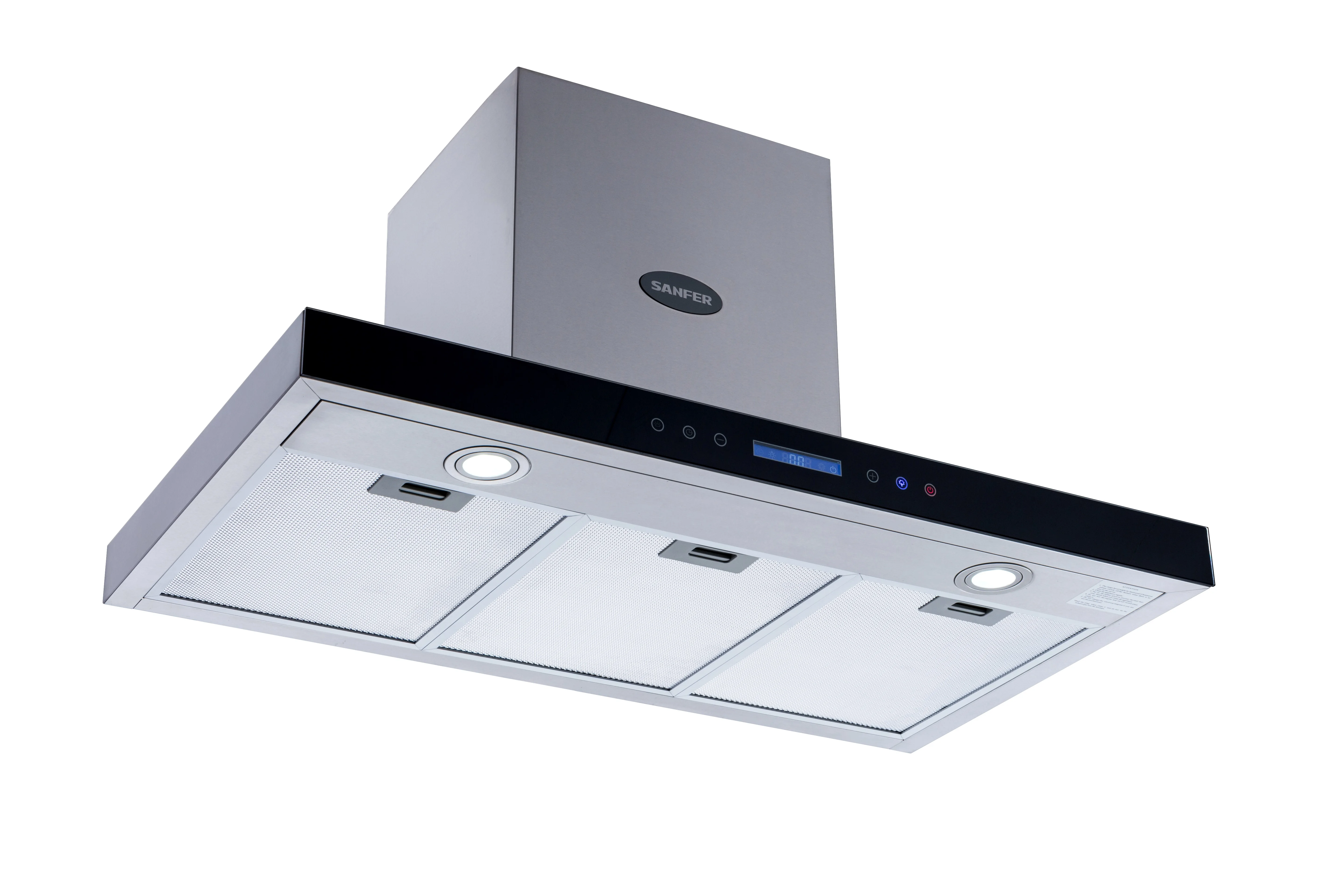 Range Hood 90cm Stainless Steel Kitchen Range hood 900mm Commercial Canopy Wall Mount BBQ Cooker Hood 3 Speed LCD Display