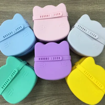 New Design Silicone  Food Container Lovely  Lunch Box With Lid Fruit And Vegetable Storage Box