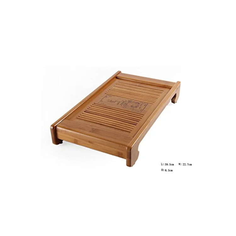 China Wholesale Houseware Table Top Kung Fu Tea Plate Natural Bamboo Wooden Tea Serving Tray