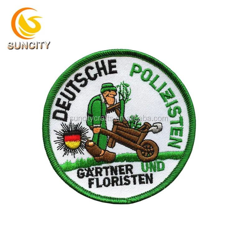 Hotsale Custom Logo Patch Bulldogs-gym no fight no glory Design Black round badge Embroidery Patch With Iron on For Uniform