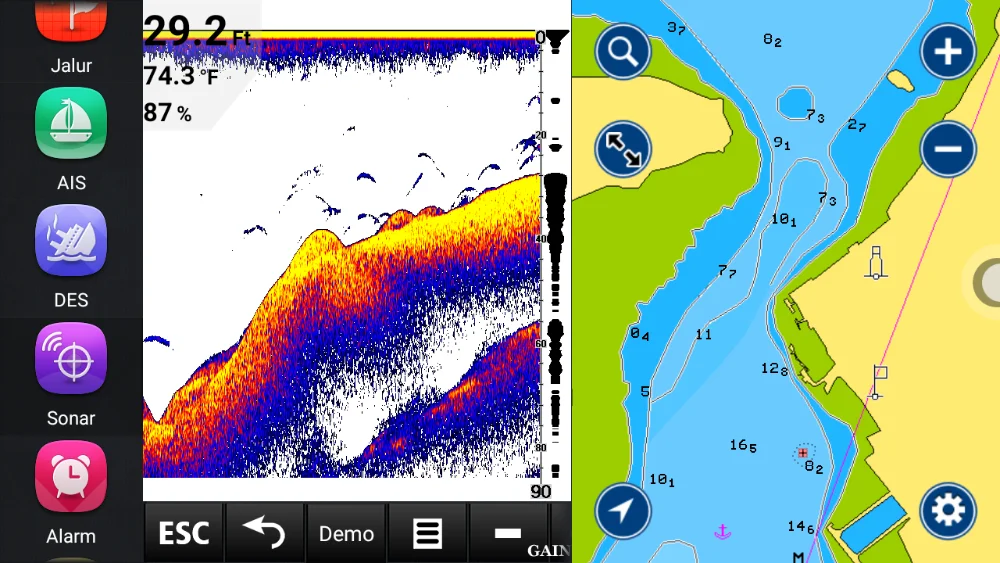 Phiradar color fish finder Marine chartplotter sonar fish finder