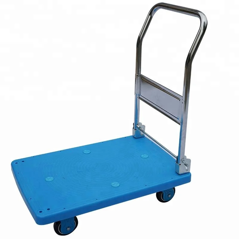 Складной 4 колесный сверхмощный Промышленный платформенная тележка из пластика