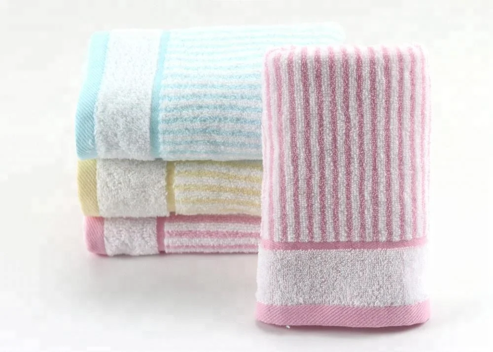Pure 100% Cotton Yarn Dye Jacquard Stripe Hand Towel Soft colorful Washcloth