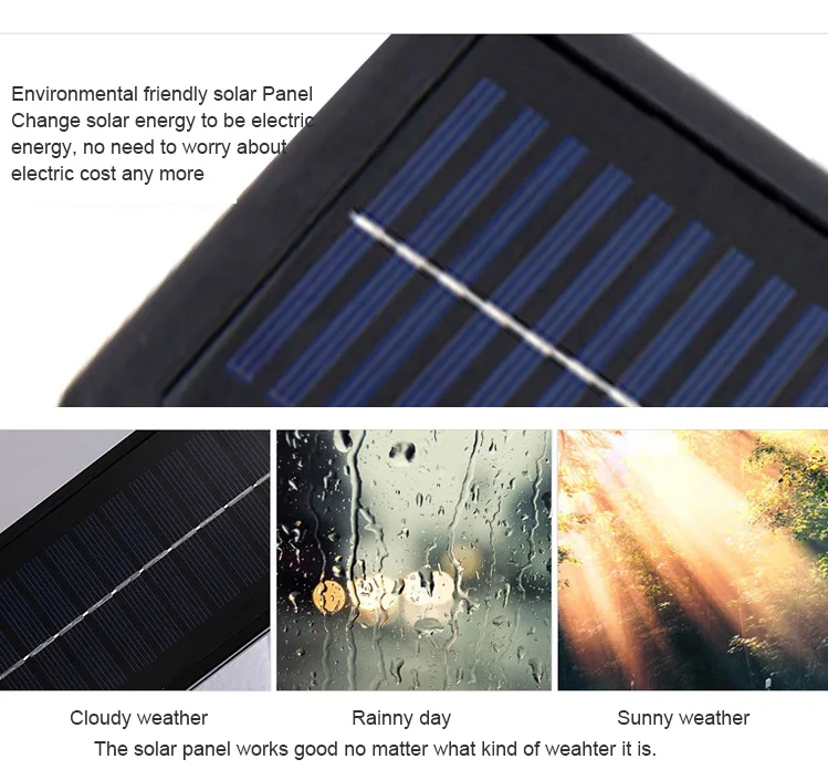 Solar Motion activated lamp outdoor wall light for garden fence and backyard Motion sensor wall light 2W split with 5m lead wire