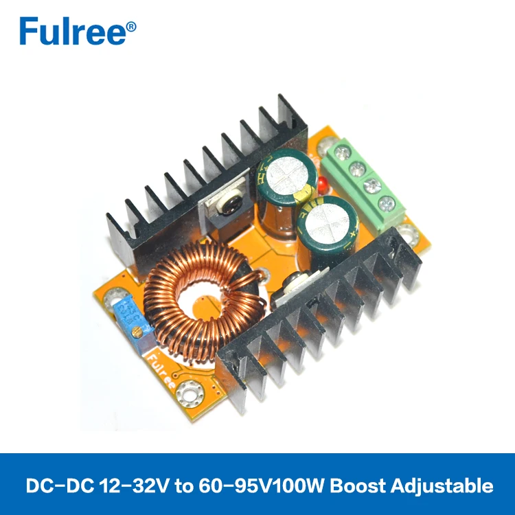 100W Fulree DC DC Converter 12V 24V to 72V 90V 2A Adjustable Step up Boost Power Supply Module