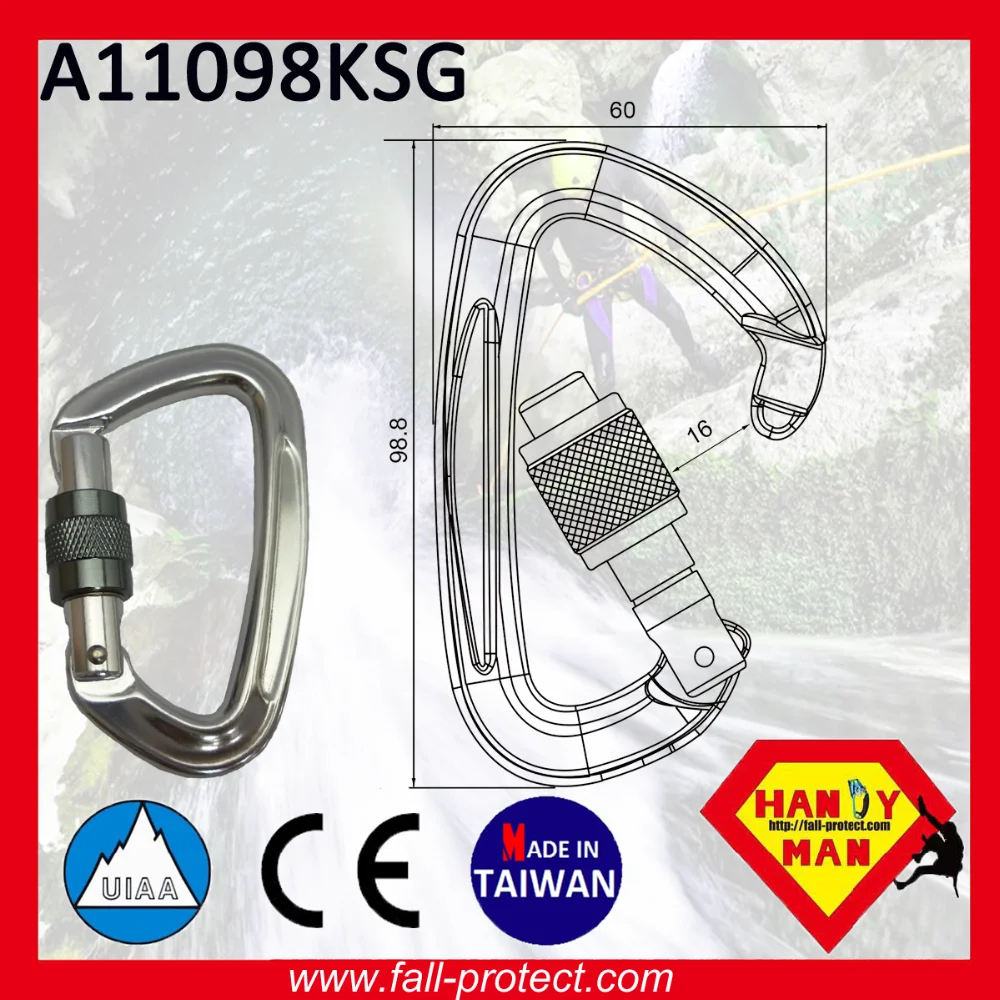 CE & UIAA Rock Climbing Mountaineer For Rescue Aluminum Carabiner