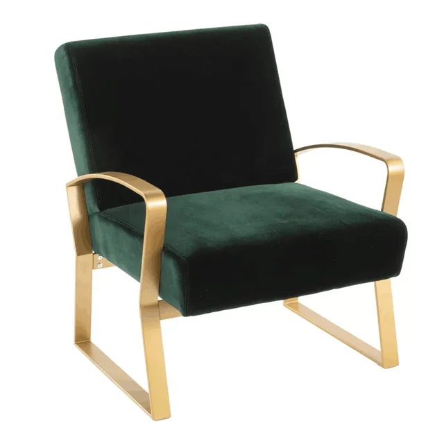 2020 Hot sell Henley Modern/Glam Lounge Chair in Gold Metal with Royal Blue Velvet home furniture sofa living room armchair