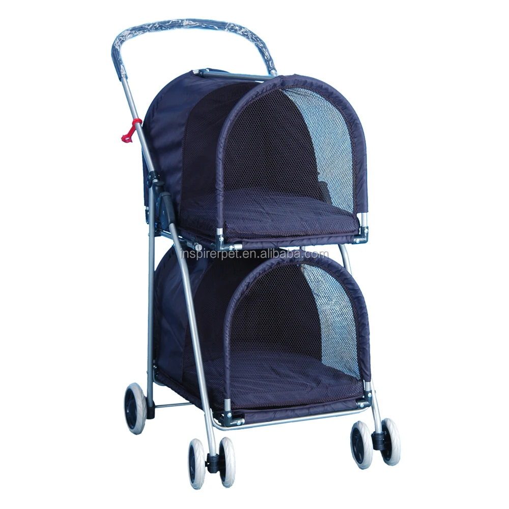Dog Twin Pet Stroller Foldable Twin Dog Stroller Easy Walk Folding Travel Carriage for Pets & Cats