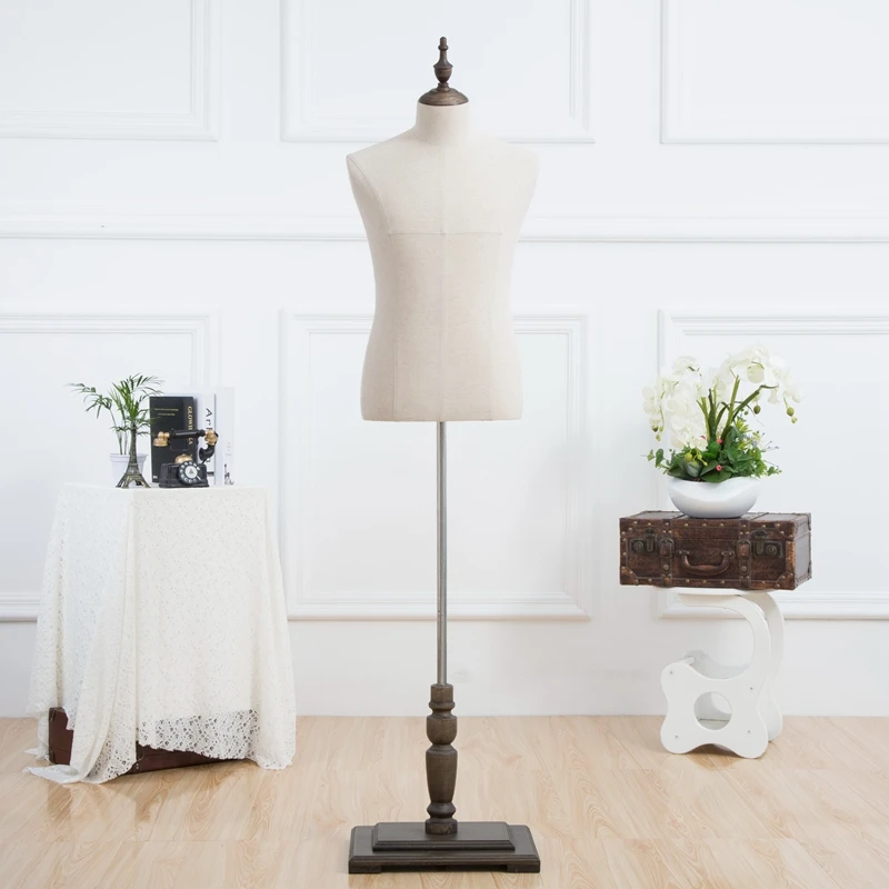 Hot Sale  Upper Body Dress Form Mannequin Male Fabric Wrapped Mannequin for Business Suit Display