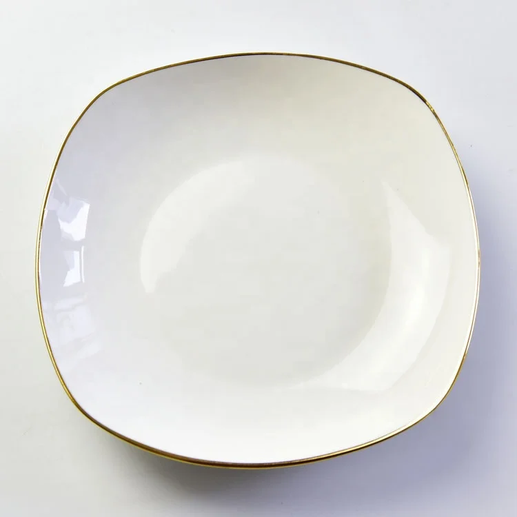 
promotion stocked square ceramic cooking plate 