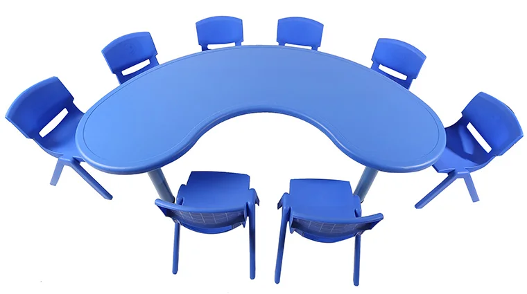 preschool furniture moon shape primary school nursery school plastic kids tables