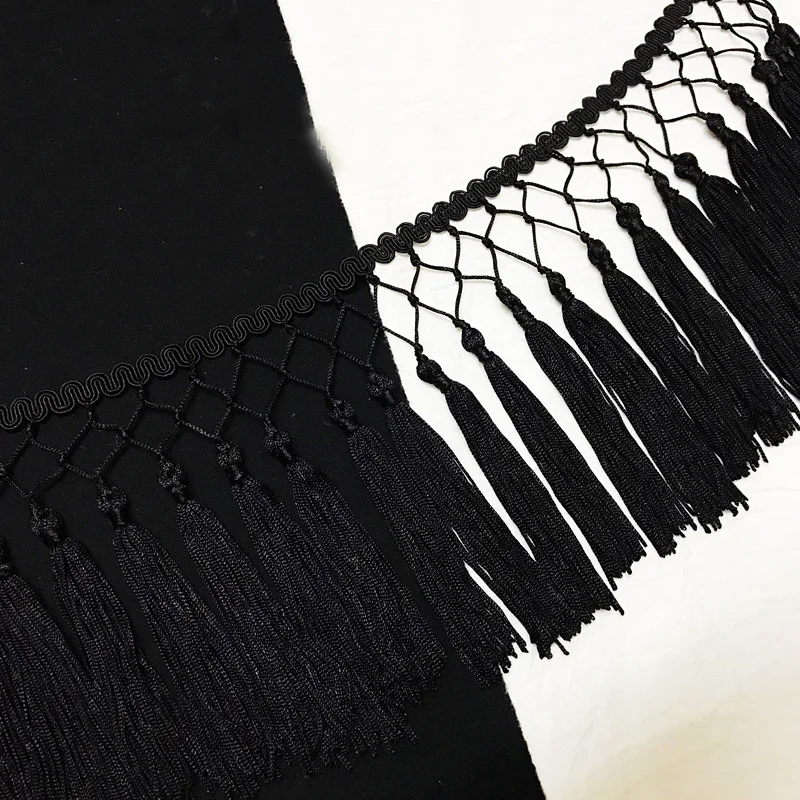 2016 new product  13CM black knot tassel trim  use clothing
