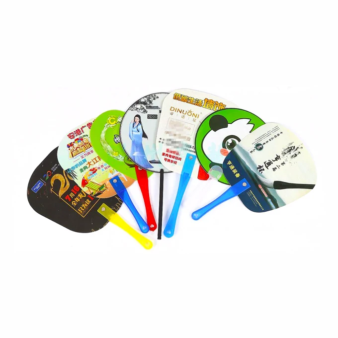 
Customized colorful pattern Printing PP Plastic Manual Hand Fan Promotional Plastic Hand Fan 