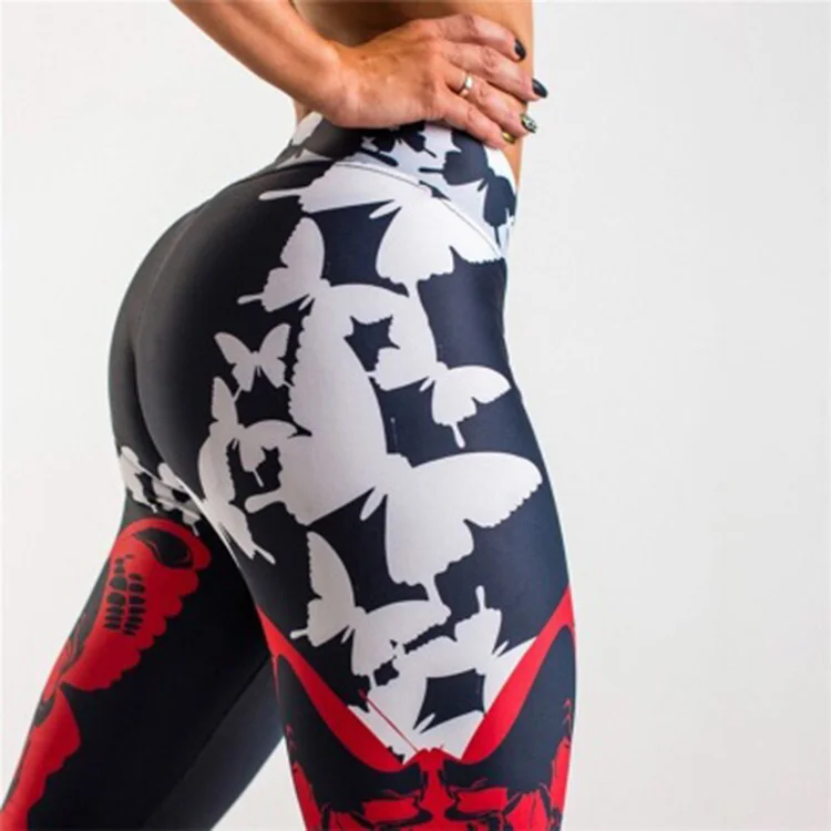 Dropshipping wholesale printed high waist custom printed tights women workout leggings for women