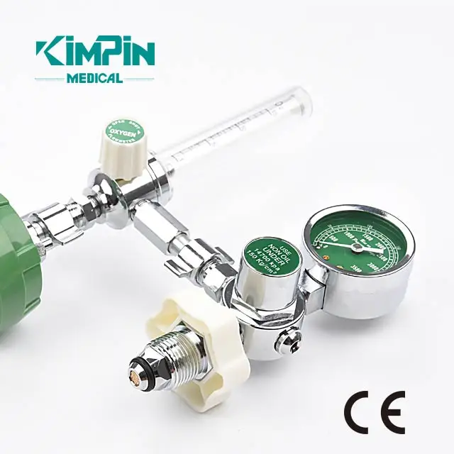 
Hospital Insertion Type bull-nose Medical Oxygen regulator With Humidifier flowmeter 
