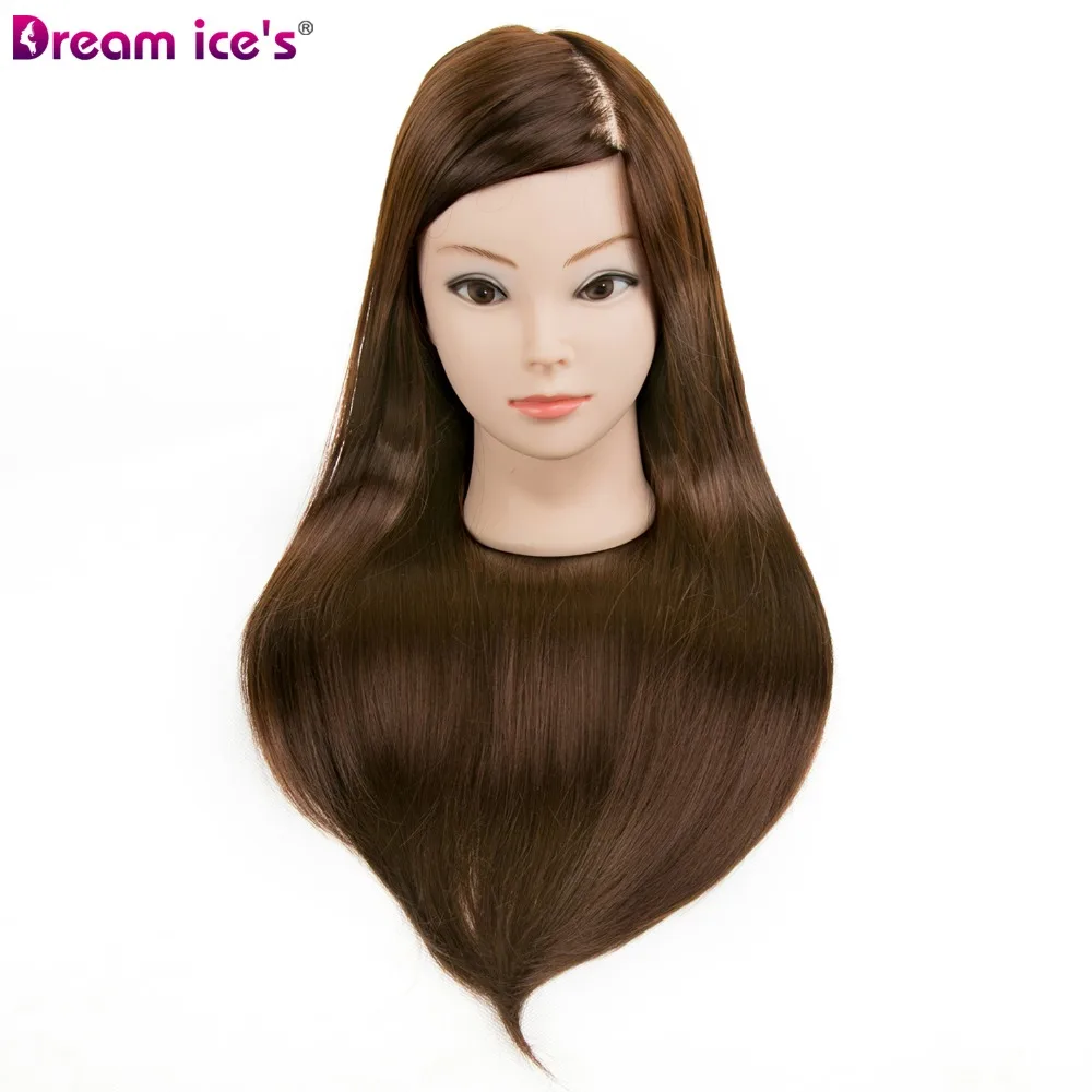 cheap price 50cm 220g brown color synthetic hair training head