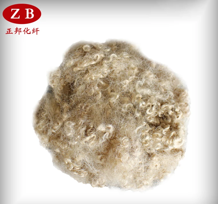 polyester staple fiber for fiber filling 15Dx64mm HCS raw white