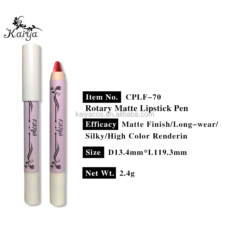 OEM Cosmetics Rotary Custom Makeup Lipstick Pen Ultra Matte Lip Color Crayon Kissproof Vegan lip stick
