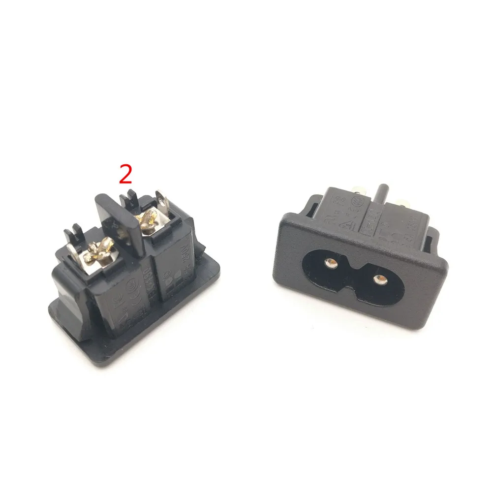 IEC 60320 C8 AC Power Socket Connector AC 250V 2.5A 2Pin