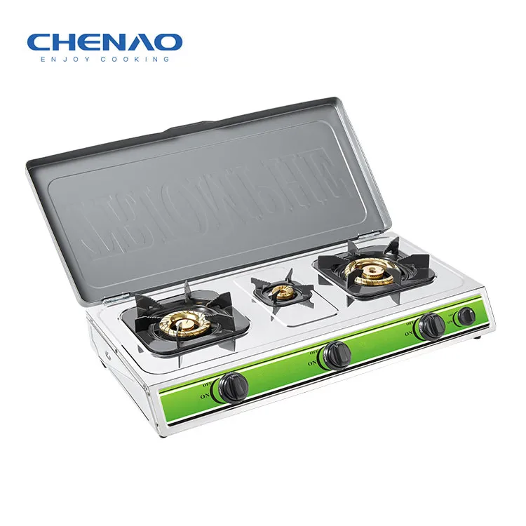 Настольная газовая плита с крышкой из нержавеющей стали индукционные плиты