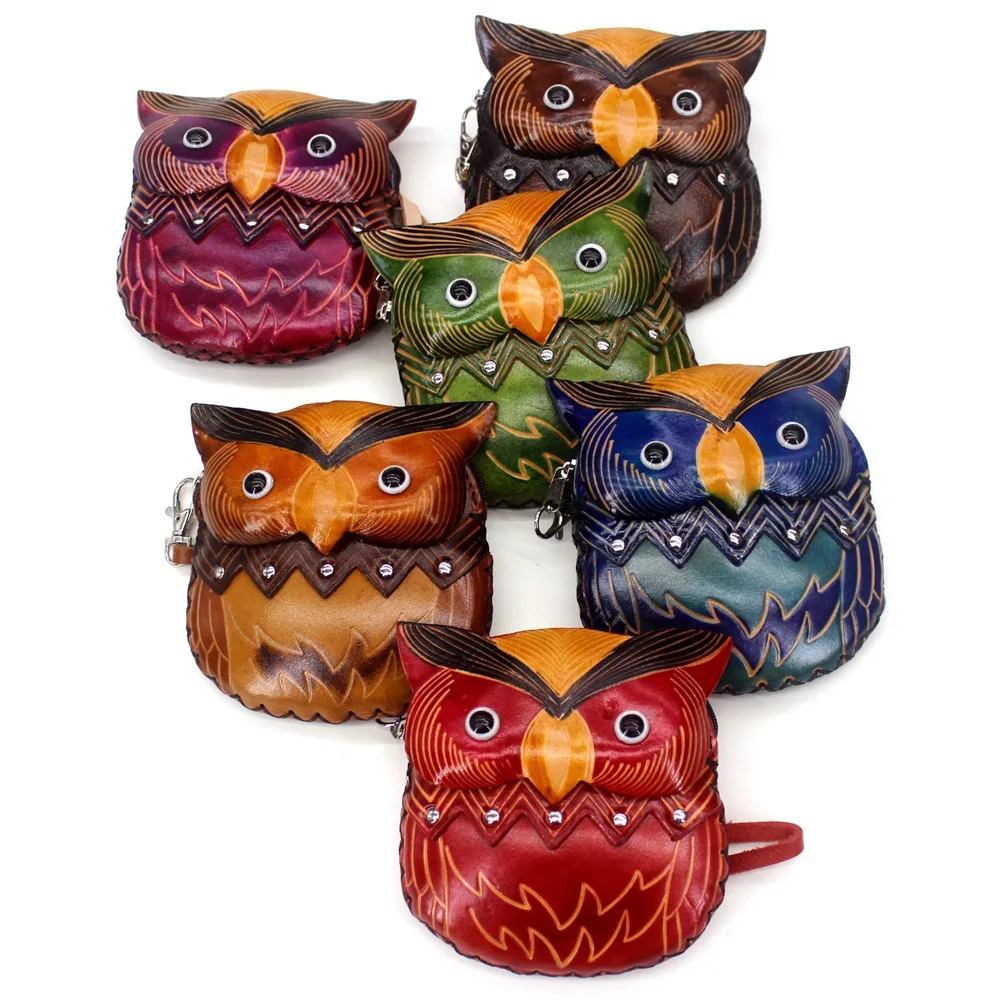 OWL  shape Special design beautiful leather coin wallet pocket coin purse
