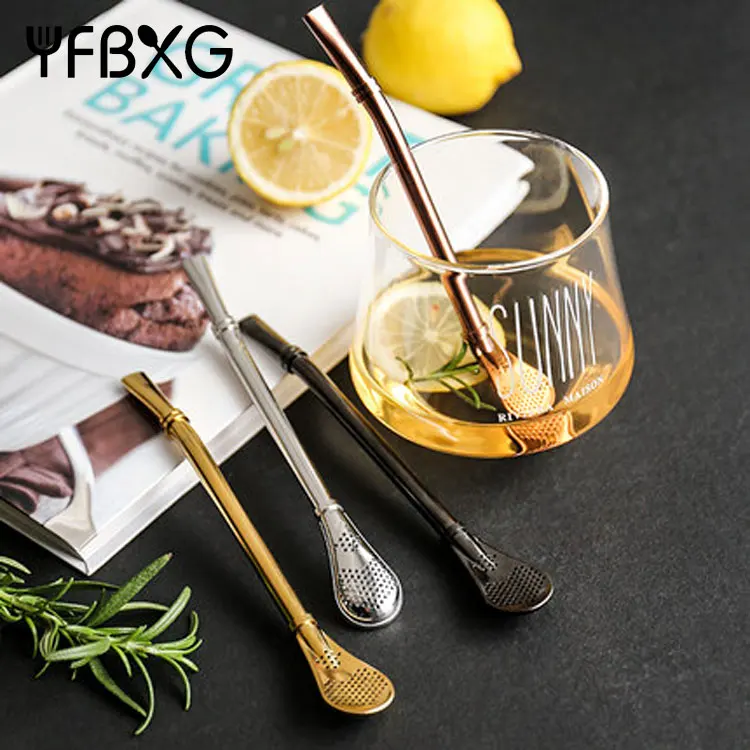 2019 trending spoon straw stainless steel straw spoon