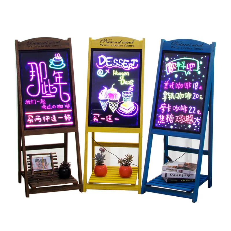 LED advertising online wooden blackboard