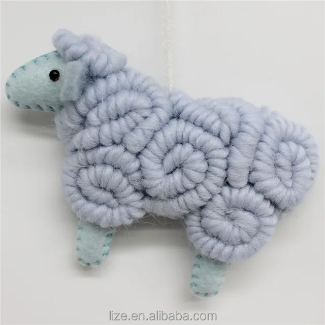 2018 new handmade pure yarn knitted sheep christmas decorations