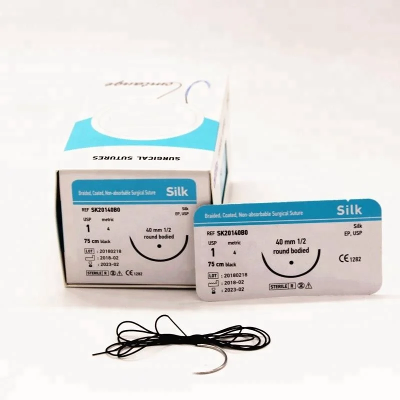 Black Braided Silk Dental Surgical Sutures Nonabsorbable