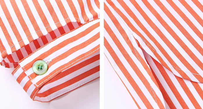 2021 New design  sleeve medium and long stripe women shirt