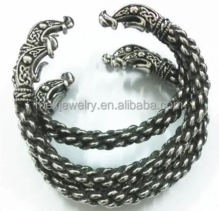 Large Chunky 316L Mens Stainless Steel Bracelet Dragon Viking Bangle Bracelets for men jewelry