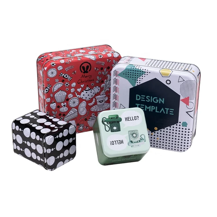 2020 Hot sale custom 3 piece  mooncake square tinplate box