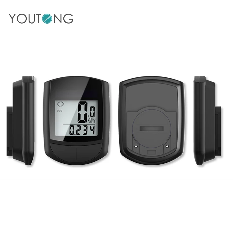 Battery Powered LCD Display Digital GPS Bicycle meter , Wired Bike Computer with Clock