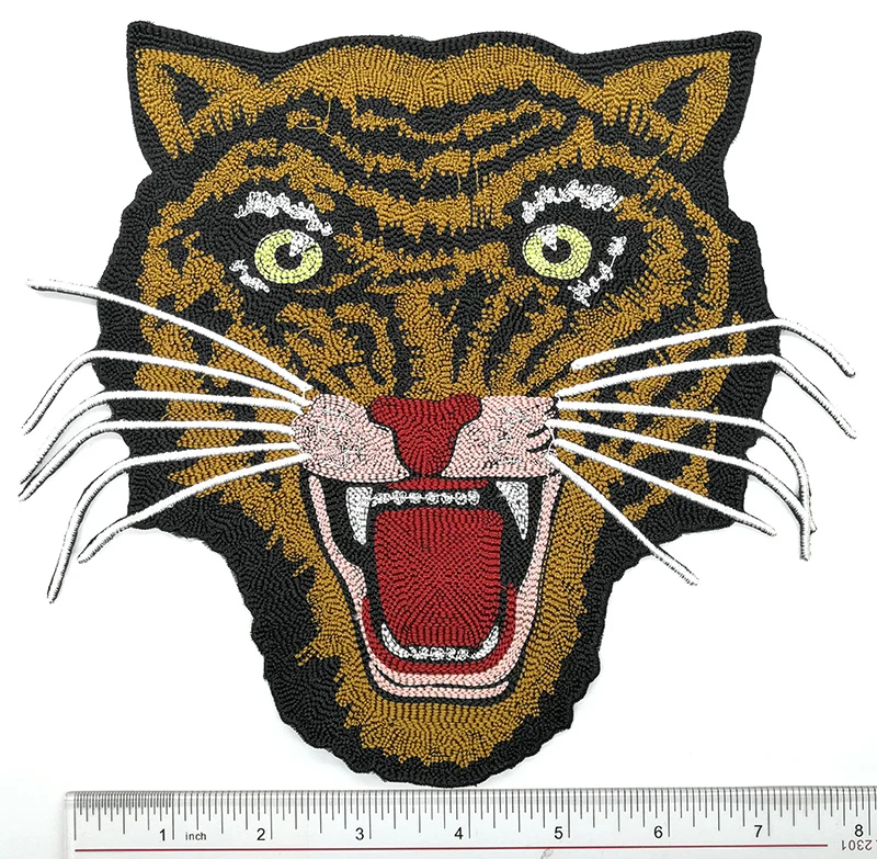 Factory outlet tiger embroidery Woven patch
