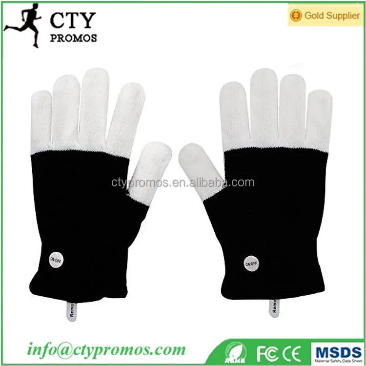 Acrylic Winter Knit Light Show LED Rave Finger Lighting Flashing Glow Mittens Flashing Gloves