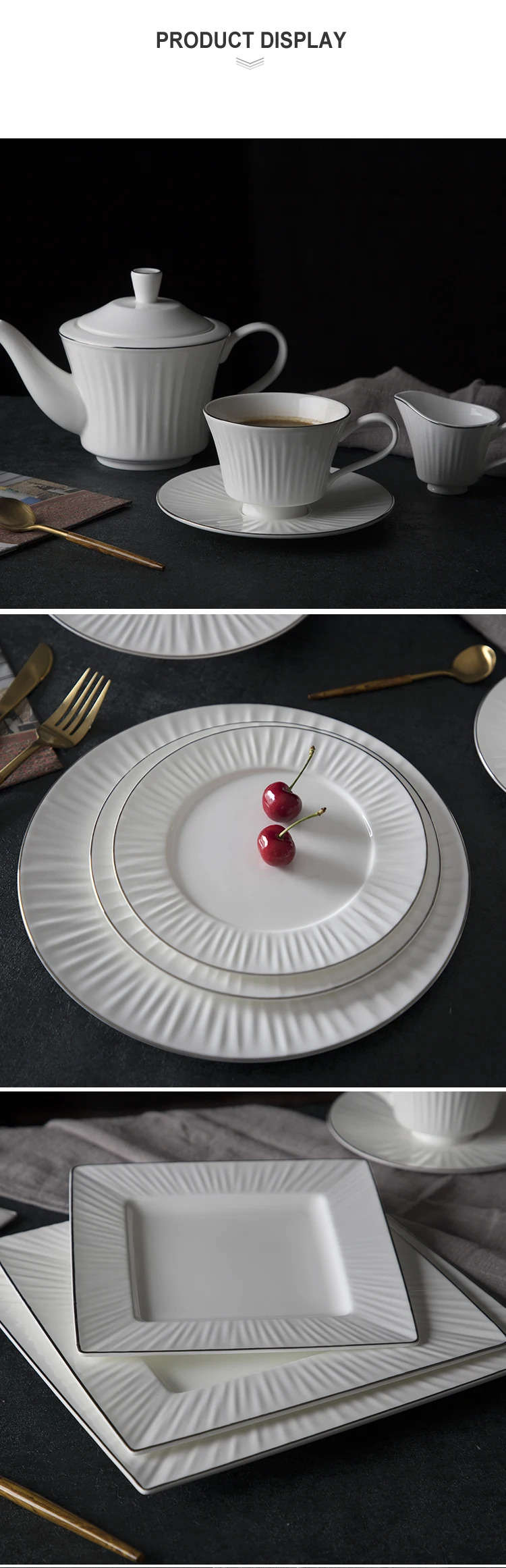 Best Selling Pure White Dinner Thali Set, Fine English Bone China